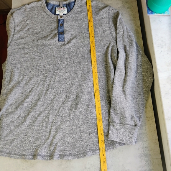 Lucky Brand Henley Shirt Mens XXL Gray Waffle Knit Thermal Outdoors Classic - Picture 8 of 10